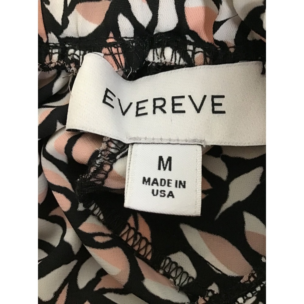 Evereve Women's‎ Pink Black Penny Mock Neck Short Puff Sleeve Top Size M NWOT - Picture 4 of 5